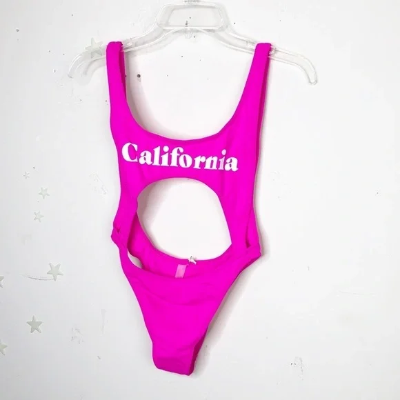 CHLOE Rose Fuchsia pink Barbie core one piece swimsuit - Picture 7 of 12